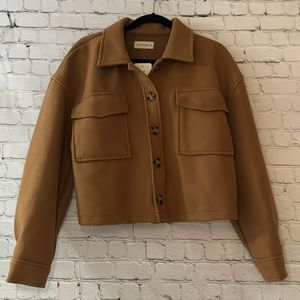 The Nines NWT Brown Button Up Cropped Jacket